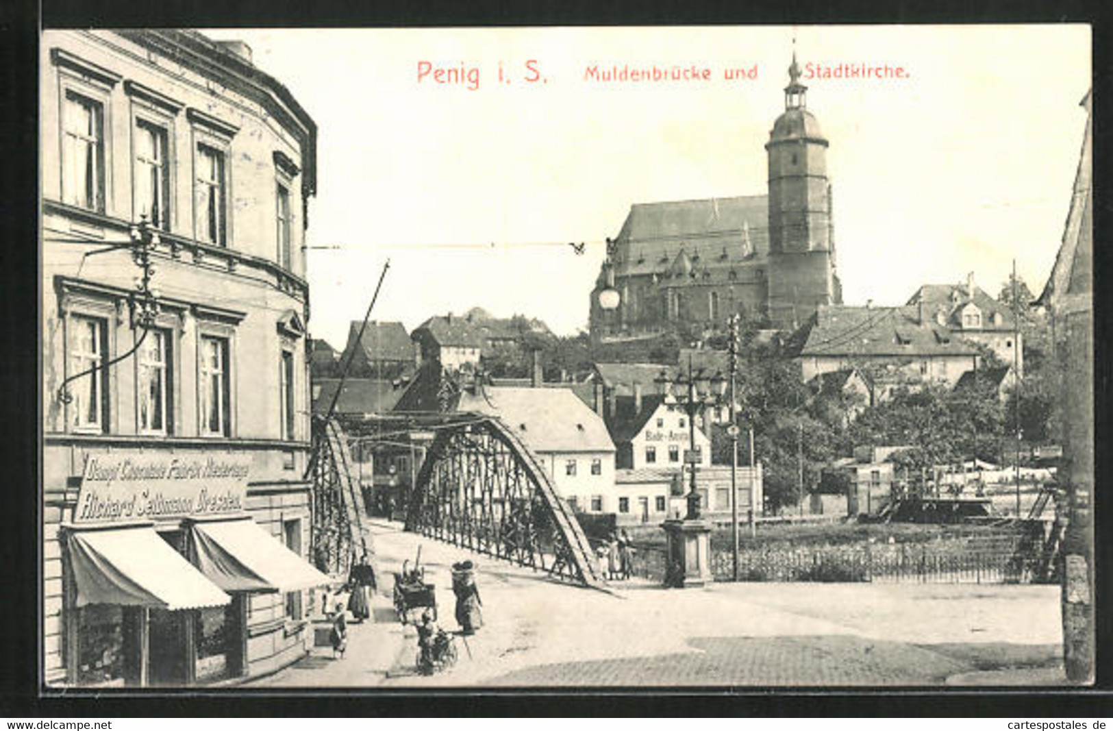 AK Penig I. S., Muldenbrücke Und Stadtkirche - Penig