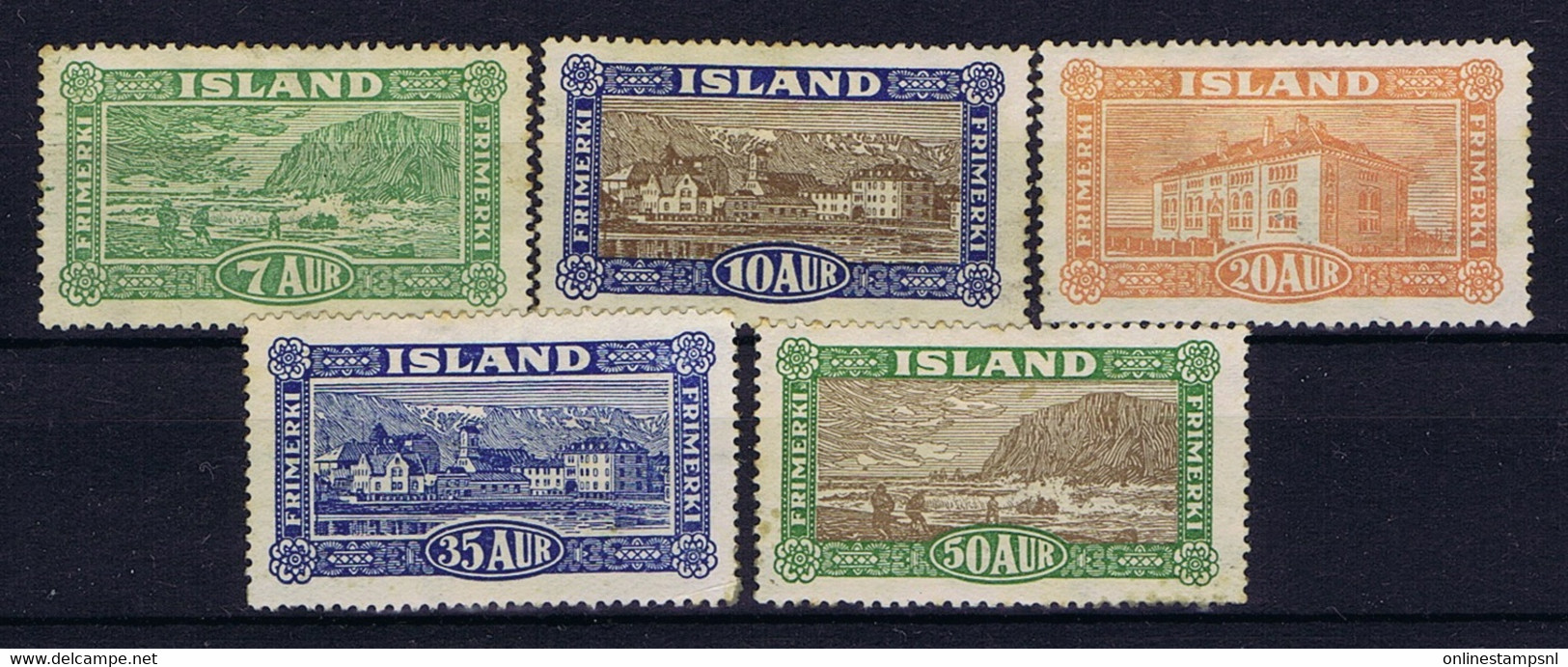 Iceland: 1925 Mi Nr 114 - 118 MH/*, Mit Falz, Avec Charnière - Neufs