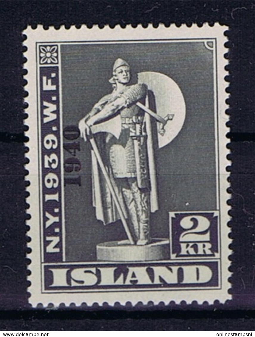 Iceland: 1940 Mi Nr 221 MH/*, Mit Falz, Avec Charnière Very Light Hinged - Nuevos