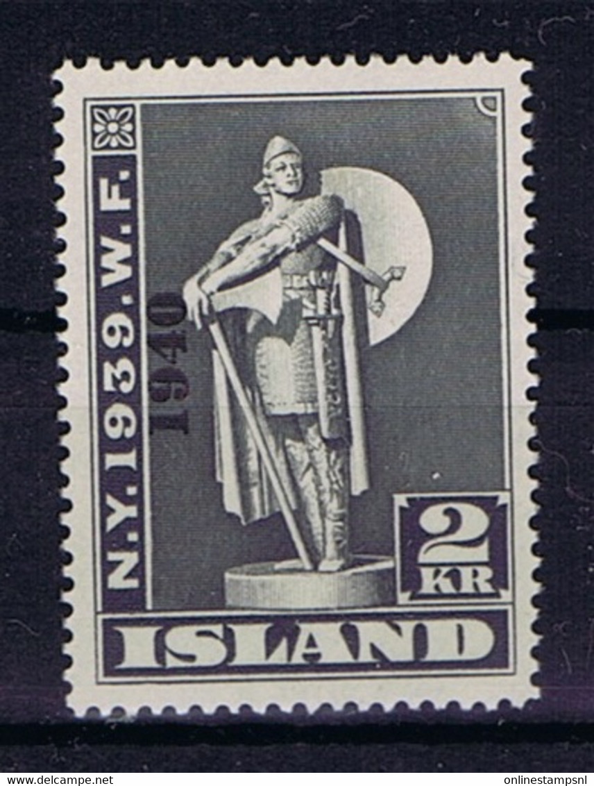 Iceland: 1940 Mi Nr 221 MH/*, Mit Falz, Avec Charnière Very Light Hinged - Neufs