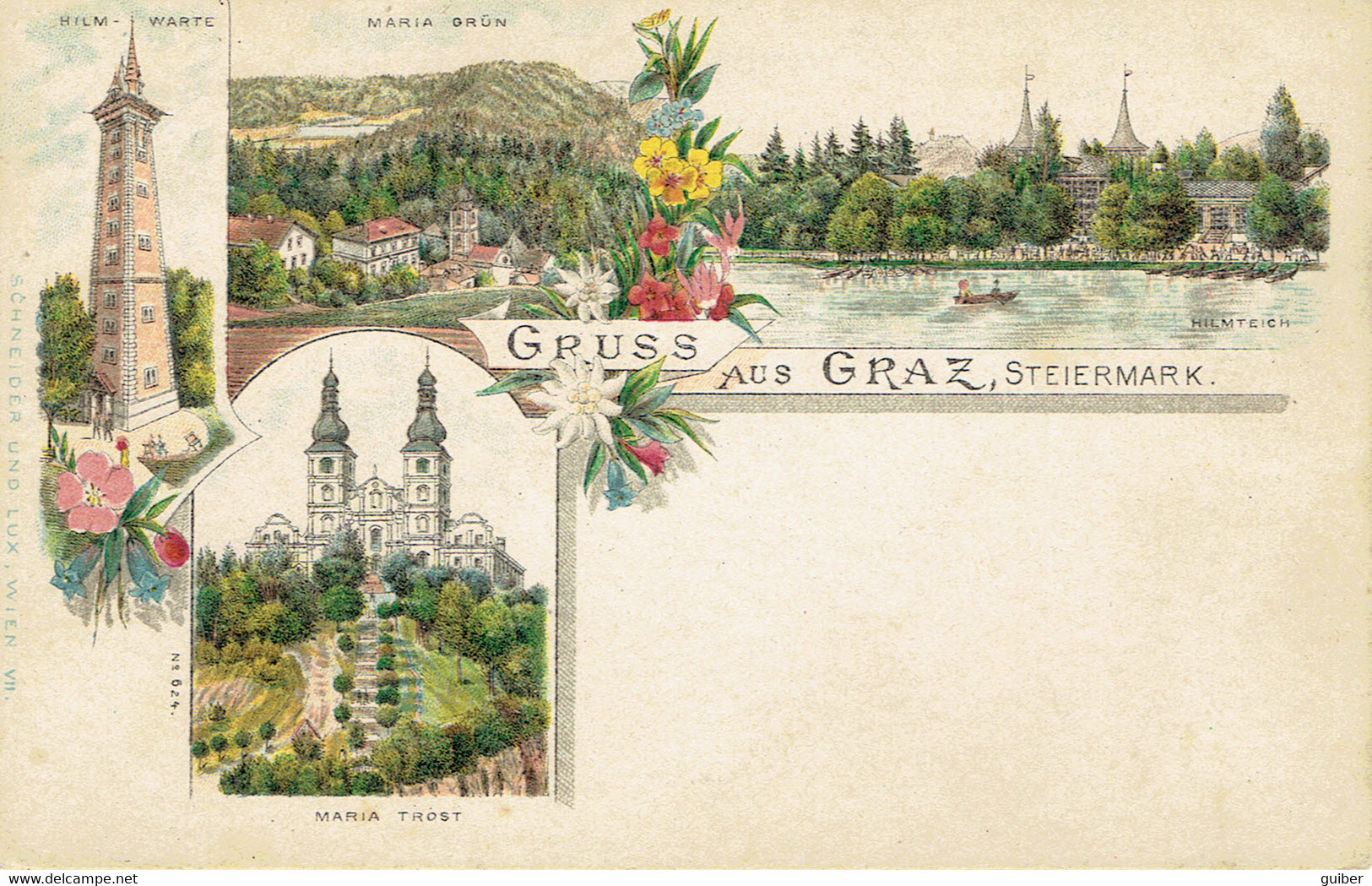 Gruss Aus Graz Steiermark Litho Schneider Uno Lux. Vien Precurseur - Graz