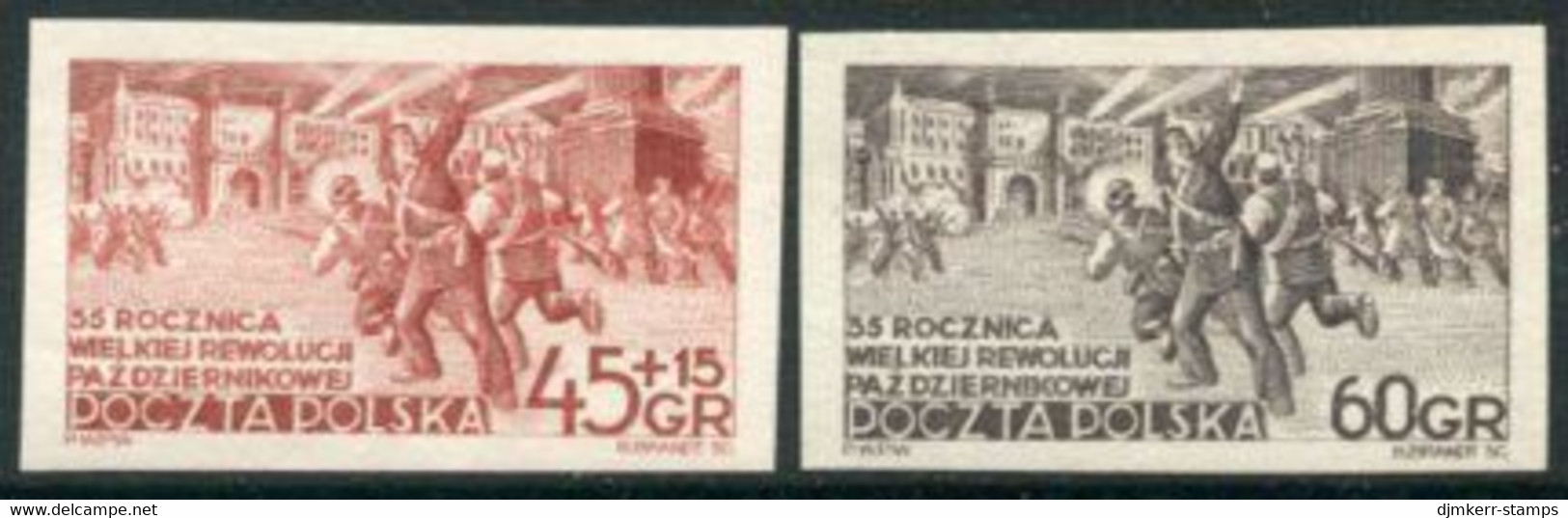 POLAND 1952 October Revolution Imperforate MNH / **.  Michel 779-80B - Ungebraucht