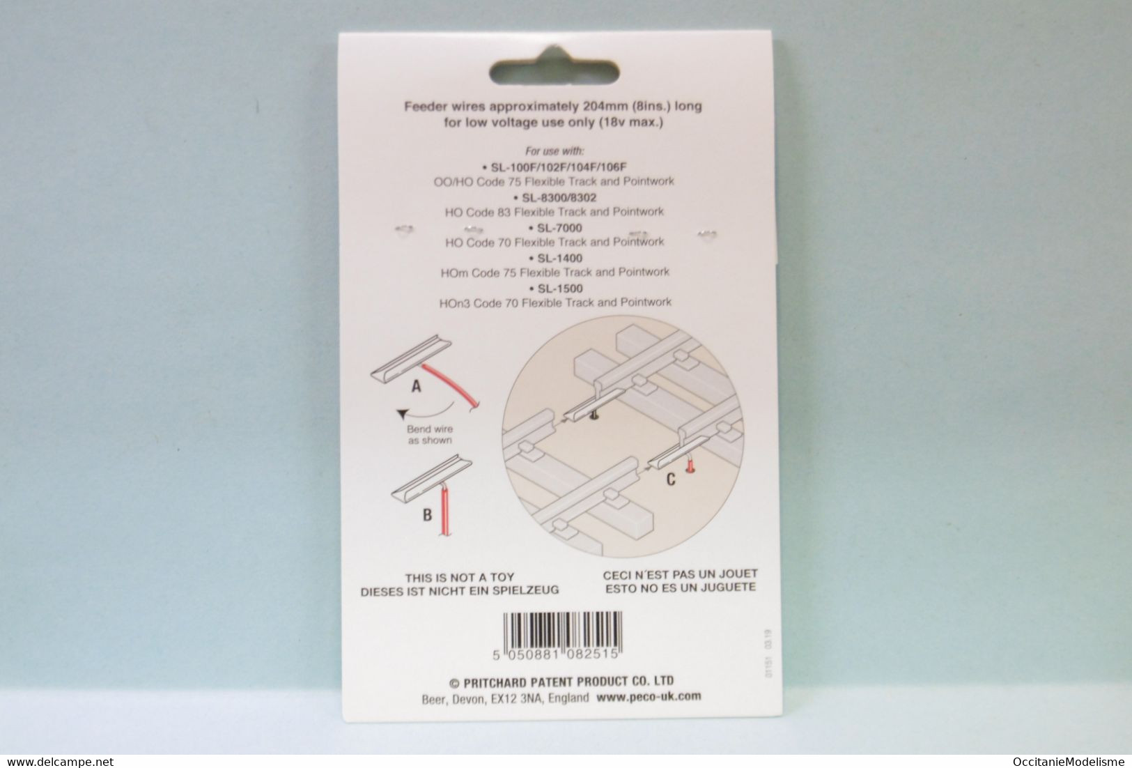 Peco - 8 ÉCLISSES PRÉ-CABLÉ D'ALIMENTATION Code 70 / 75 / 83 Réf PL-81 Neuf HO 1/87 - Rails