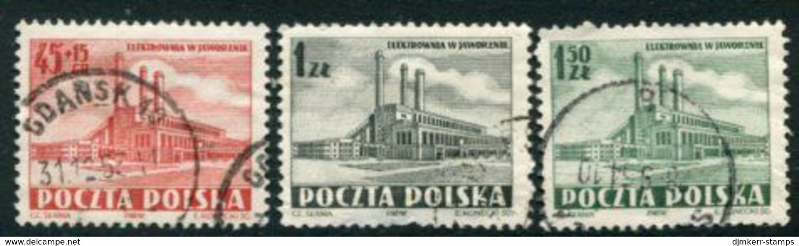 POLAND 1952  Jaworzno Power Station Used.  Michel 764-66 - Oblitérés