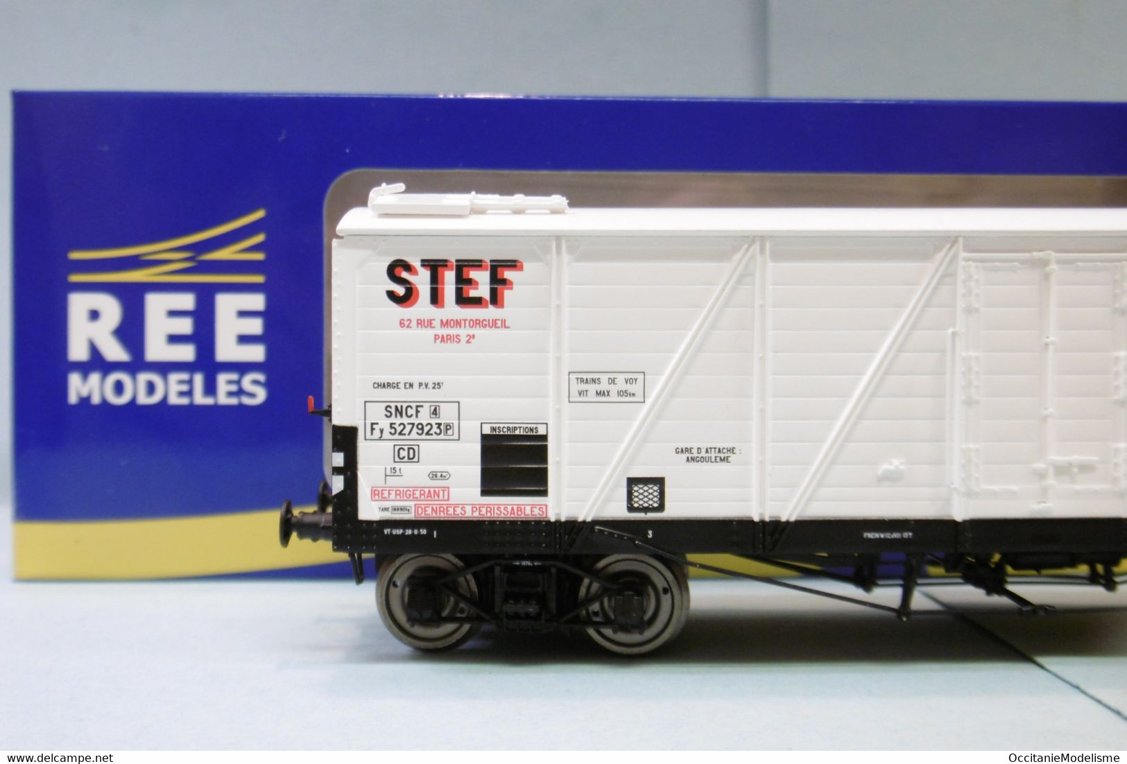 REE - WAGON FRIGO Reconstruit STEF SNCF Ep. III Réf. WB-582 Neuf NBO HO 1/87 - Goods Waggons (wagons)