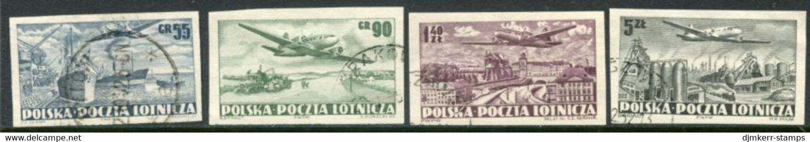 POLAND 1952 Aircraft Imperforate  Used Michel 728-31B - Gebraucht