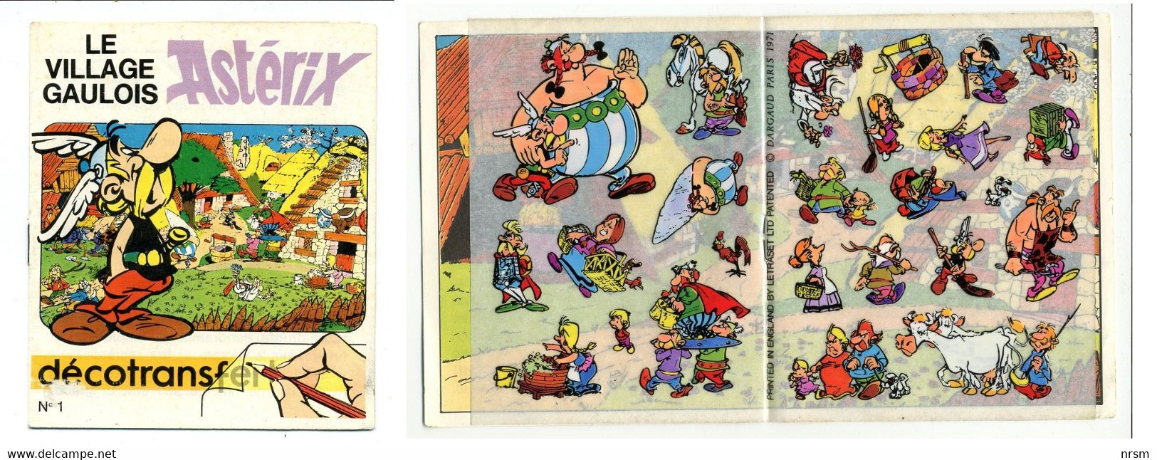 ASTERIX / Décalcomanies (décotransferts) / Le Village Gaulois / 1971 - Adesivi