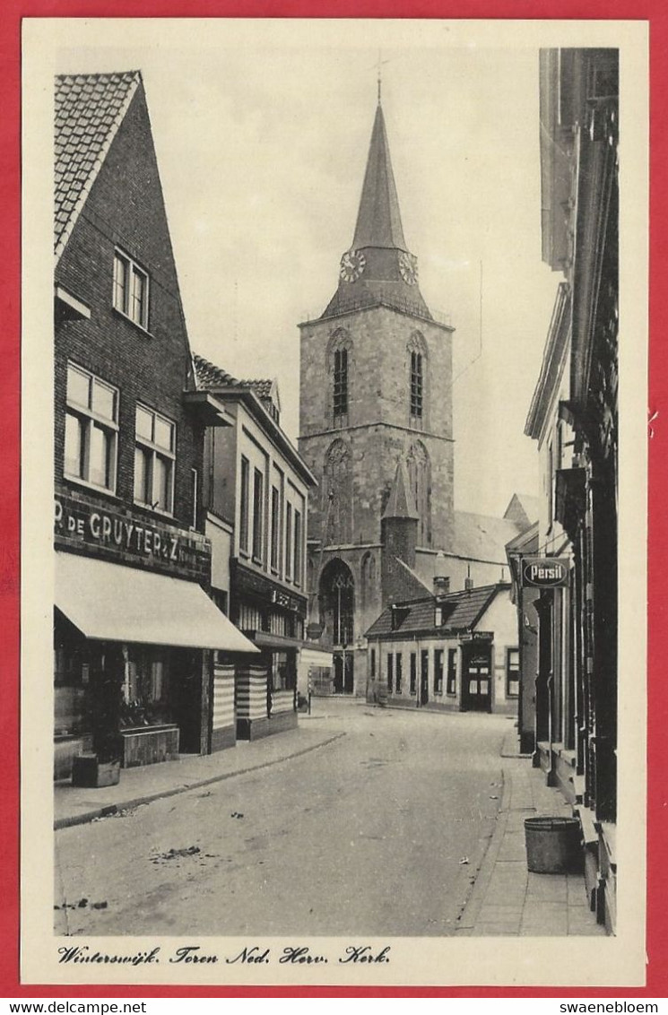 NL.- WINTERSWIJK. TOREN NED. HERV. KERK. - P. DE GRUYTER & Z.. Boekhandel G.J. Albrecht - Foto Mantel. - Winterswijk