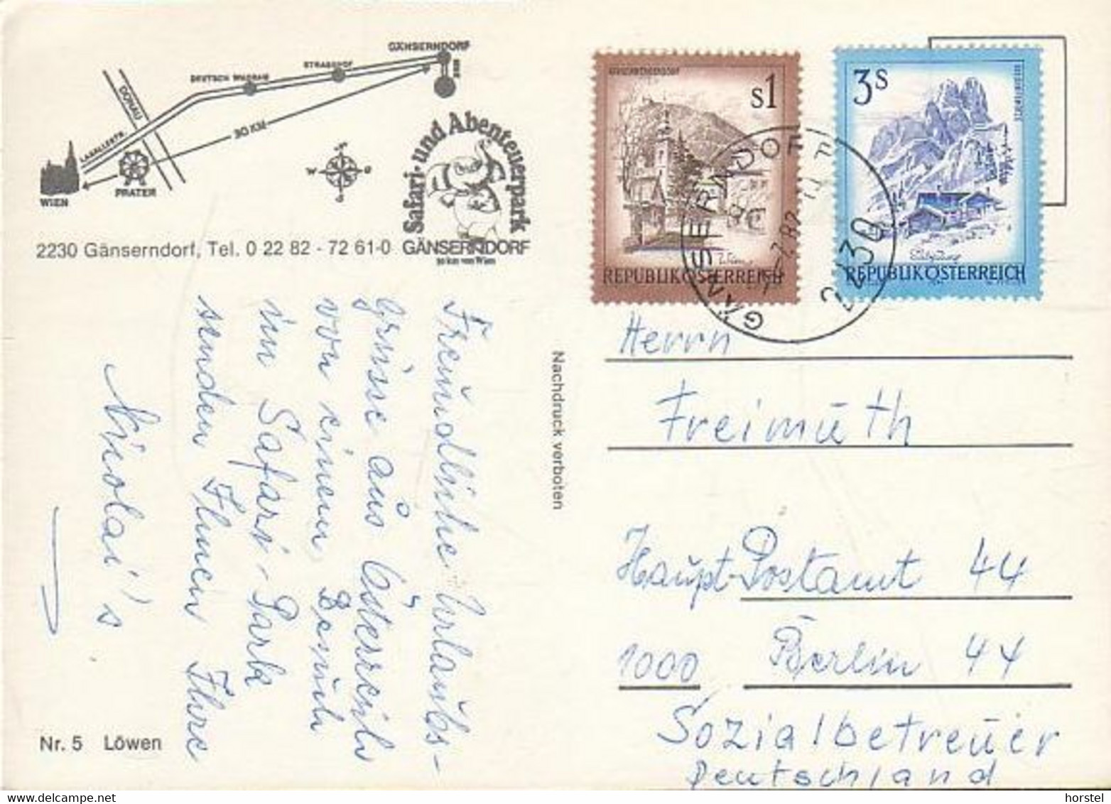 Austria - 2230 Gänserndorf - Löwenfamilie - Lion- 2x Nice Stamps - Gänserndorf