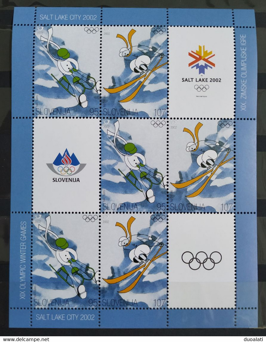 Slovenia Slovenija 2002 Olympic Winter Games Salt Lake City Luge Skiing S/S MNH - Hiver 2002: Salt Lake City