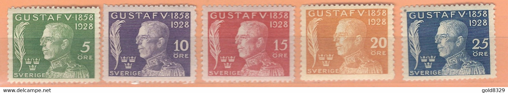 Suède  Y&T  206/210  MH - Unused Stamps