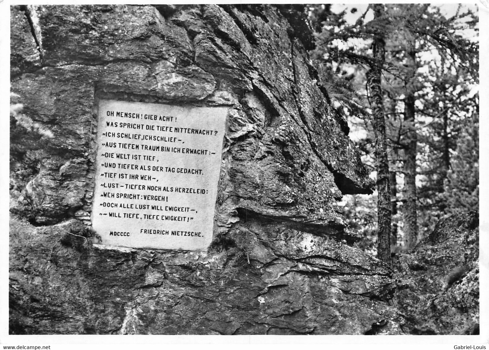 Sils Friedrich Nietzsche Stein Graubünden Oberengadin    (10 X 15 Cm) - Sils Im Engadin/Segl