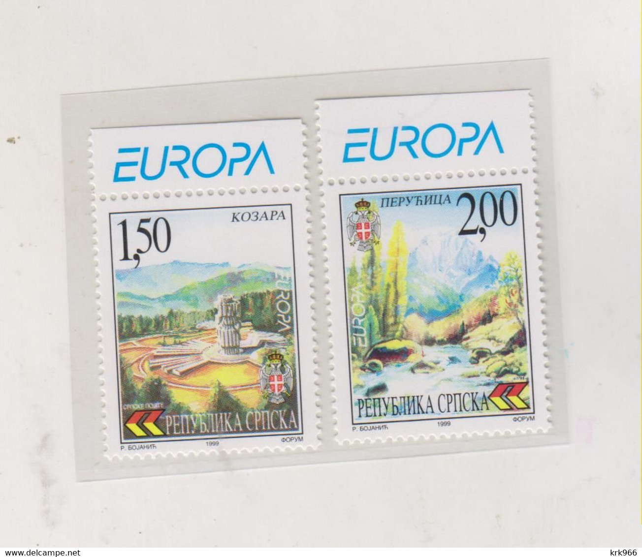 BOSNIA AND HERZEGOVINA  BANJA LUKA 1999 EUROPA CEPT Set  MNH - Bosnia Erzegovina