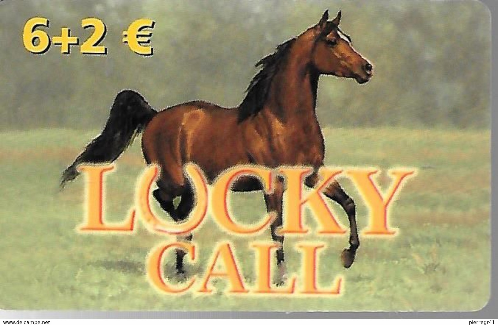 CARTE² PREPAYEE-ESPAGNE-6+2€-LUCKY CALL/CHEVAL-Gratté-Plastic Fin Glacé-TBE - Pferde