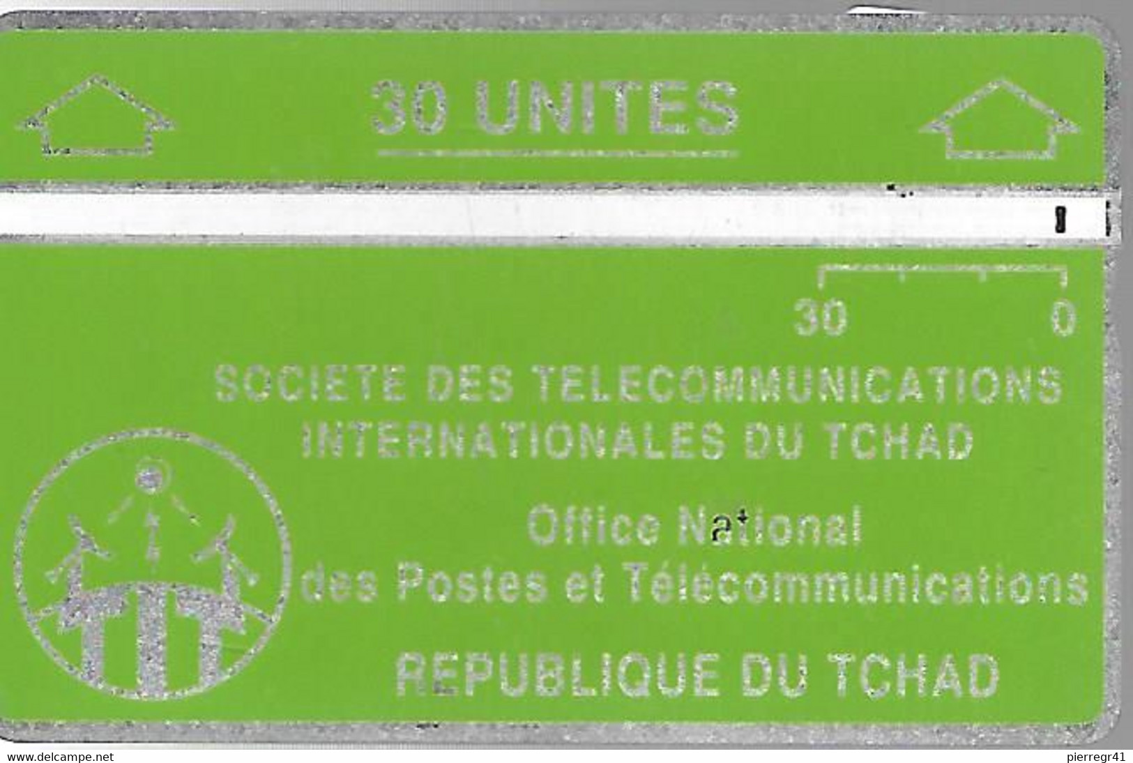 CARTE MAGNETIQUE-TCHAD-30U-VERT-V° N° En Bas A Droite Endroit 105B10516-TBE - Tchad