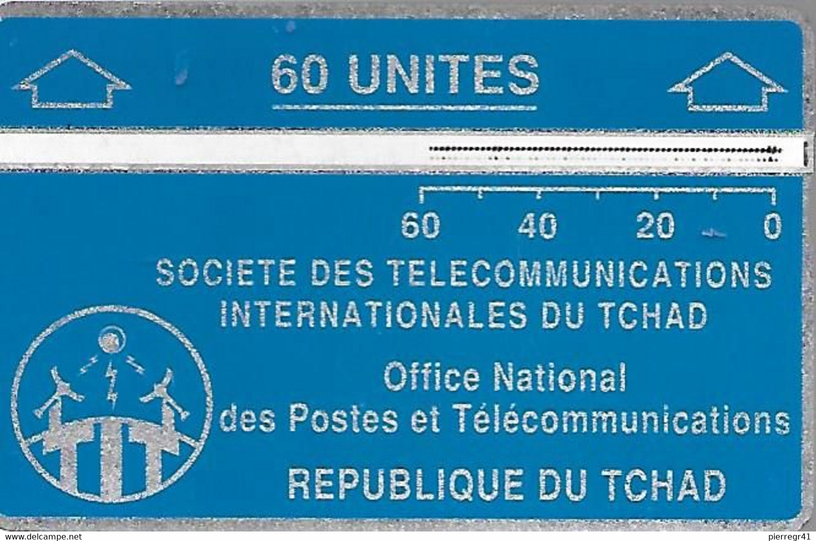 CARTE MAGNETIQUE-TCHAD-60U-BLEU-V° N° En Bas A Droite Inversé 105B22530-TBE - Tchad