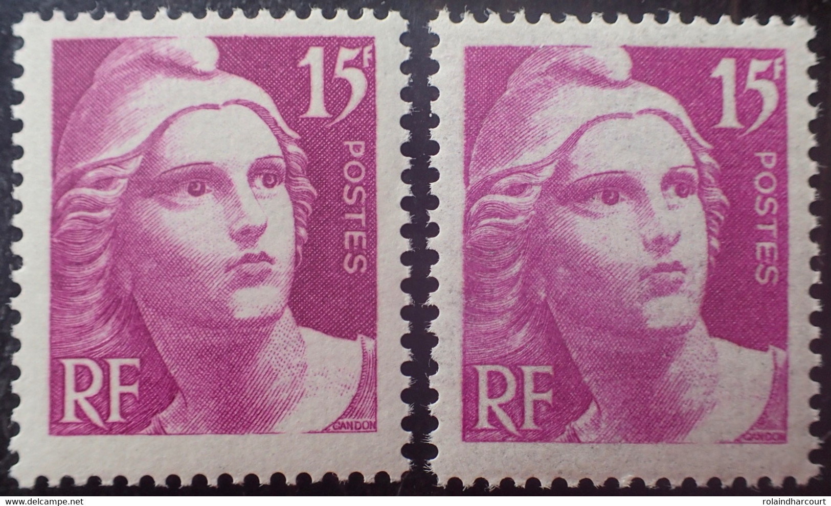 R1591/709 - 1945/1947 - TYPE MARIANNE DE GANDON - N°727 + 727a NEUFS** - Neufs