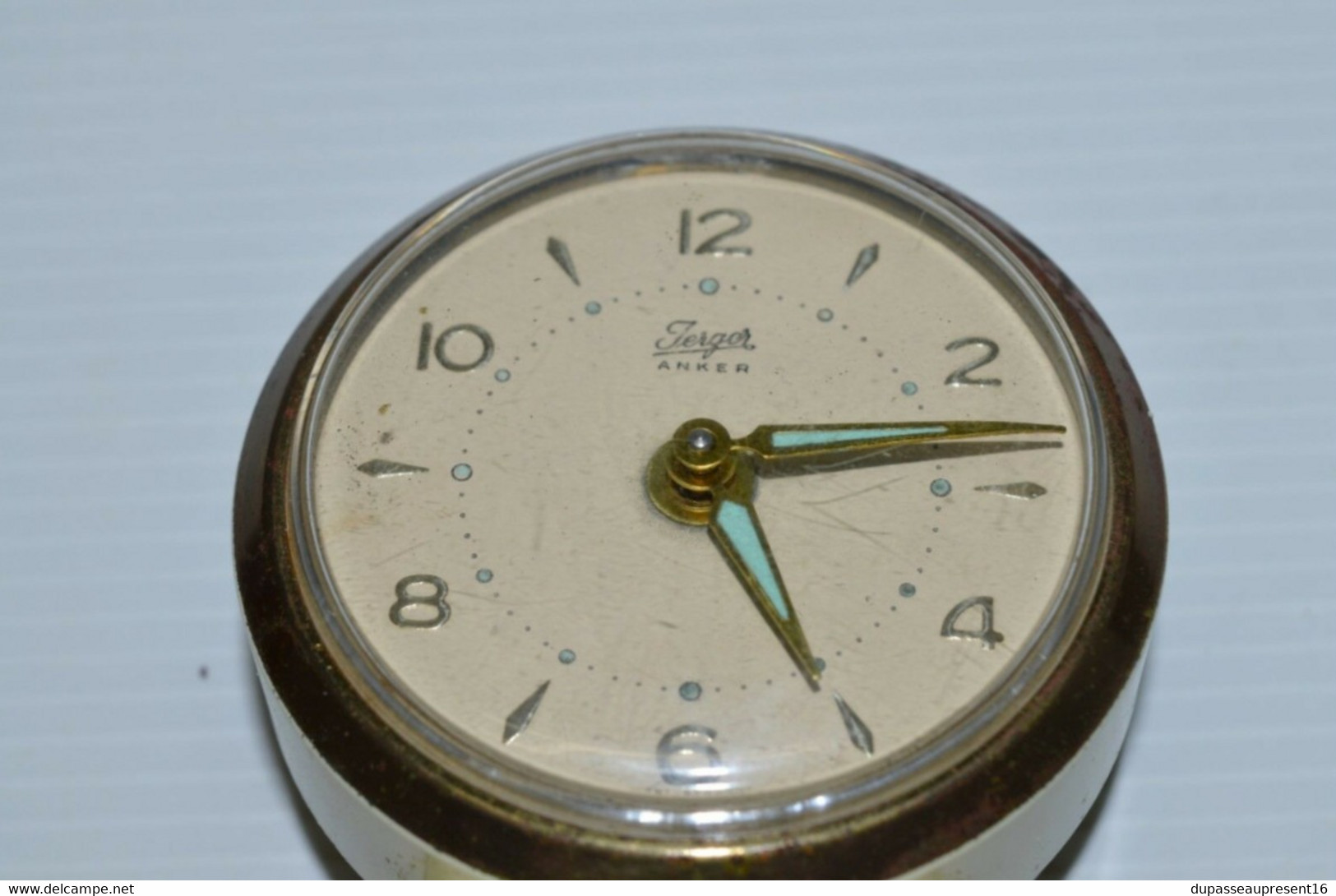 JOLI ANCIEN PETIT REVEIL JERGER ANKER WEST GERMANY Aiguilles Fluo Fonctionne Collection - Alarm Clocks