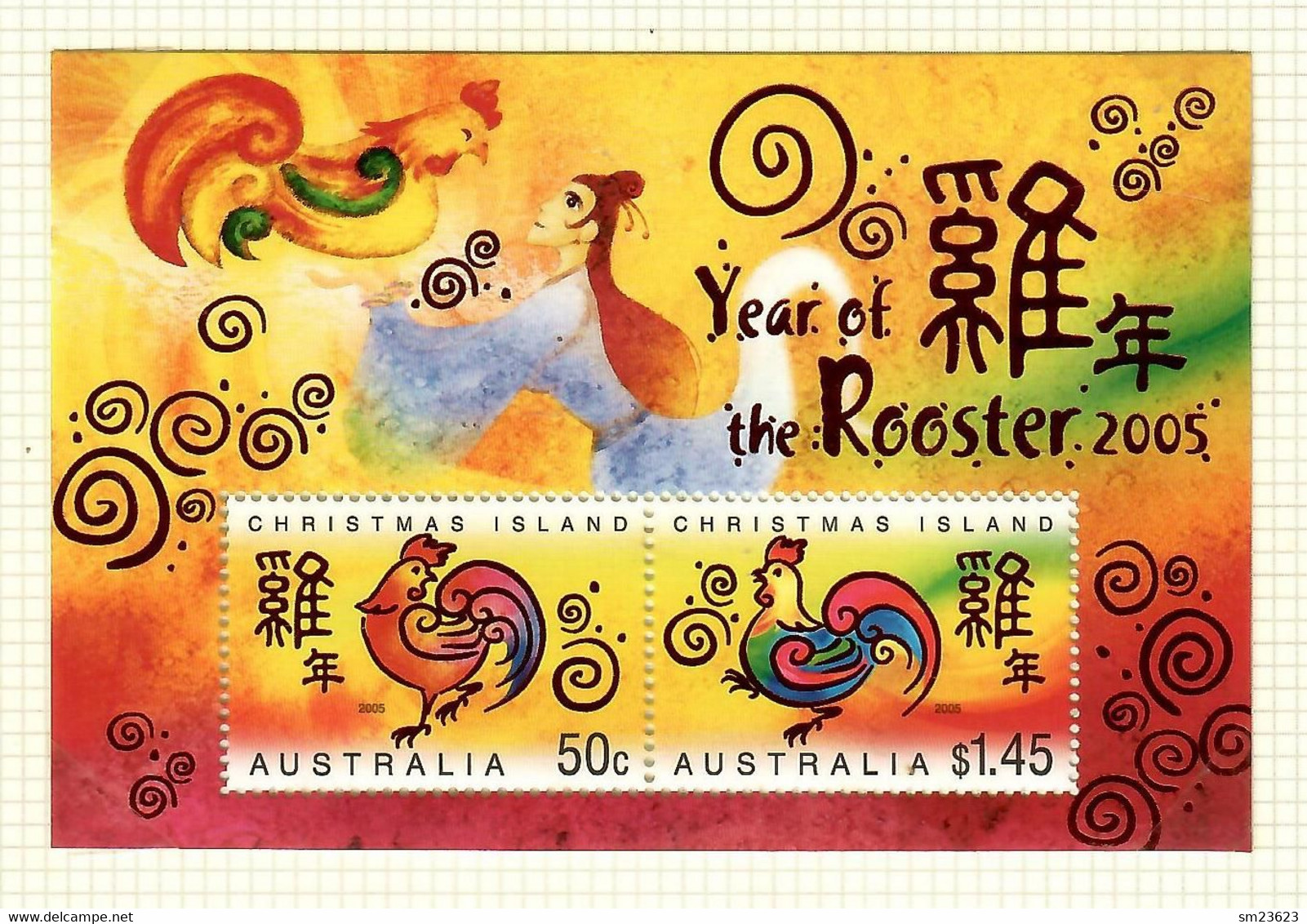 Australien / Christmas Island 2005  M.Nr.  Sheet 19(551 / 552) , Year Of The Rooster - Postfrisch / MNH / (**) - Christmas Island