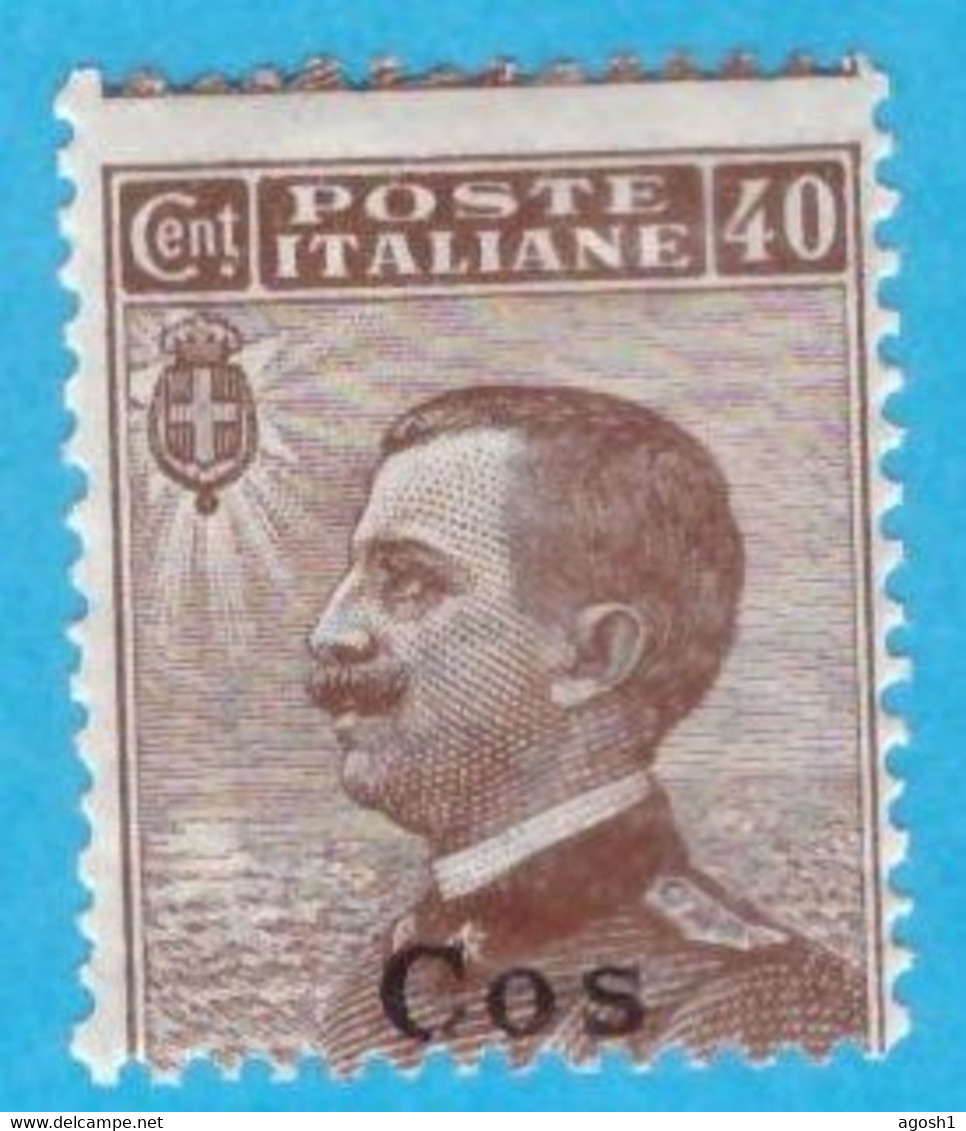 EGCO004 EGEO COO 1912 FBL D'ITALIA SOPRASTAMPATI COS CENT 40 SASSONE NR 6 NUOVO MNH ** - Egée (Coo)