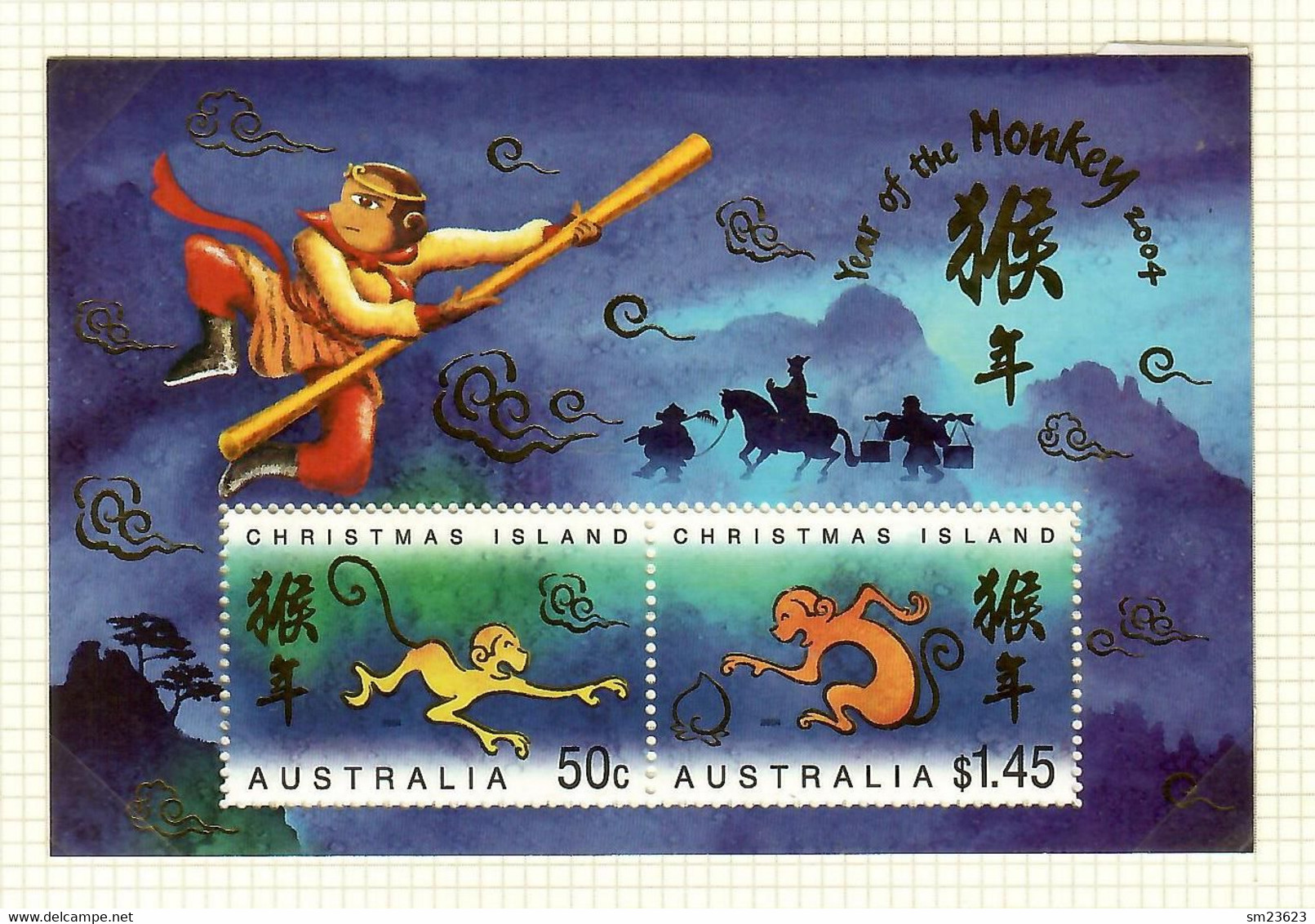 Australien / Christmas Island  2004  Mi.Nr. Sheet 18(517 / 518) , Year Of The Monkey - Postfrisch / MNH / (**) - Christmaseiland