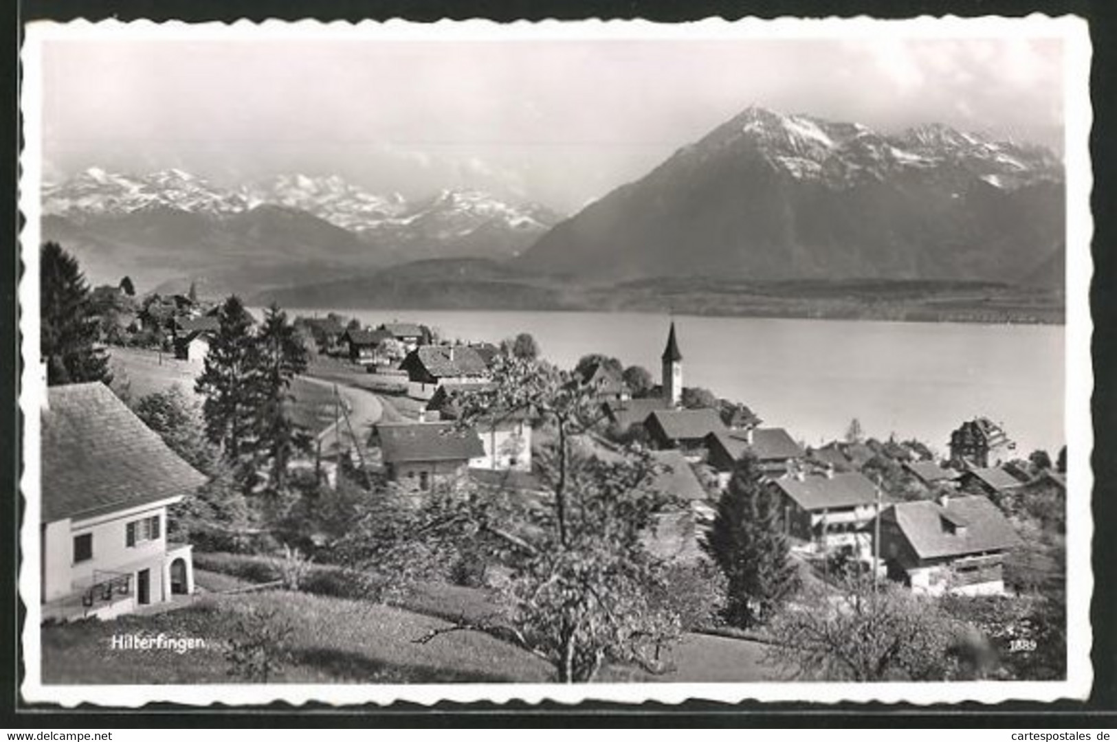 AK Hilterfingen, Gesamtansicht, Blick Auf Die Alpengipfel - Hilterfingen