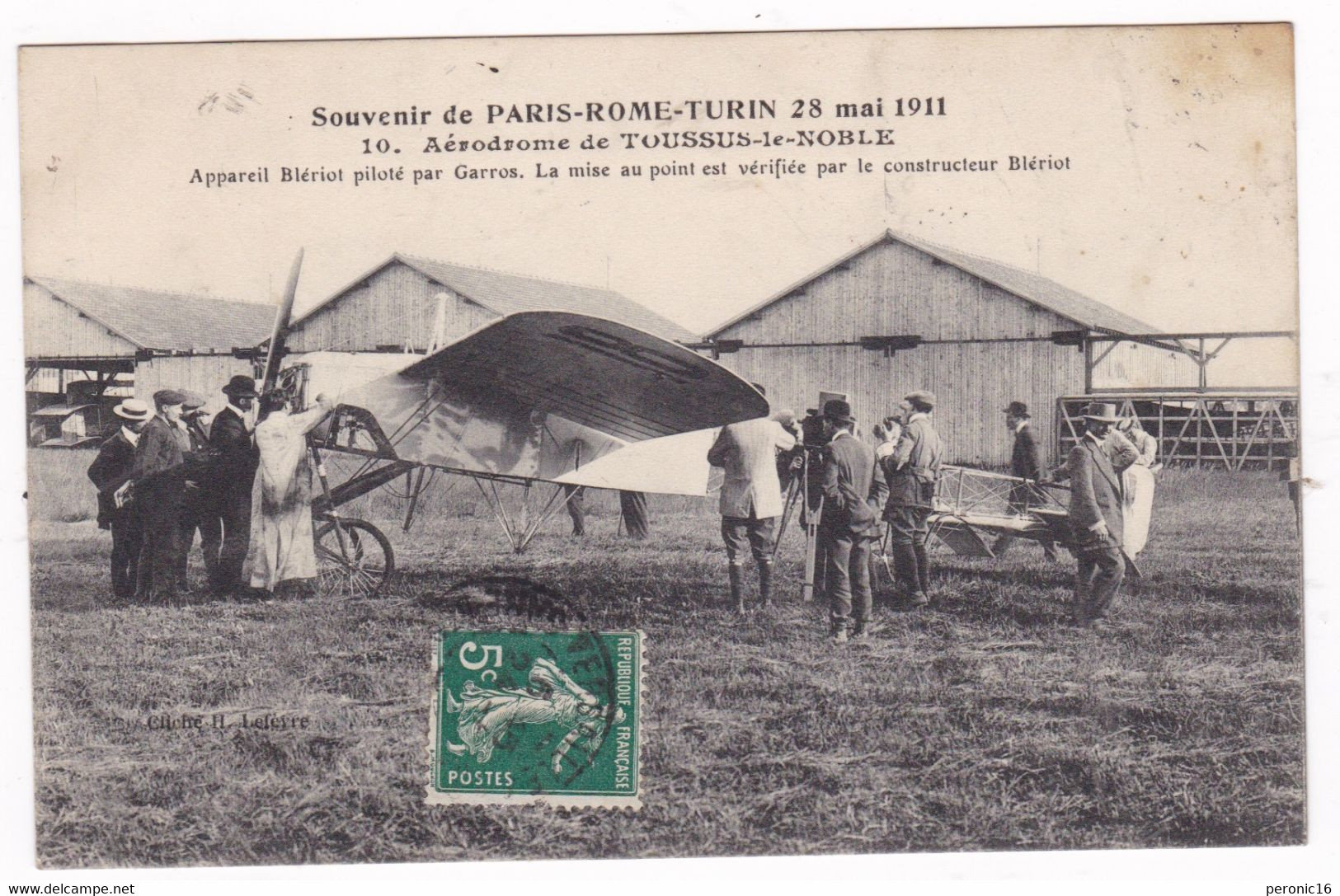 CPA Toussus-Le-Noble (Yvelines), Aérodrome, 28 Mai 1911, Appareil Bériot, Piloté Par Garros, Contrôle Par Blériot - Toussus Le Noble