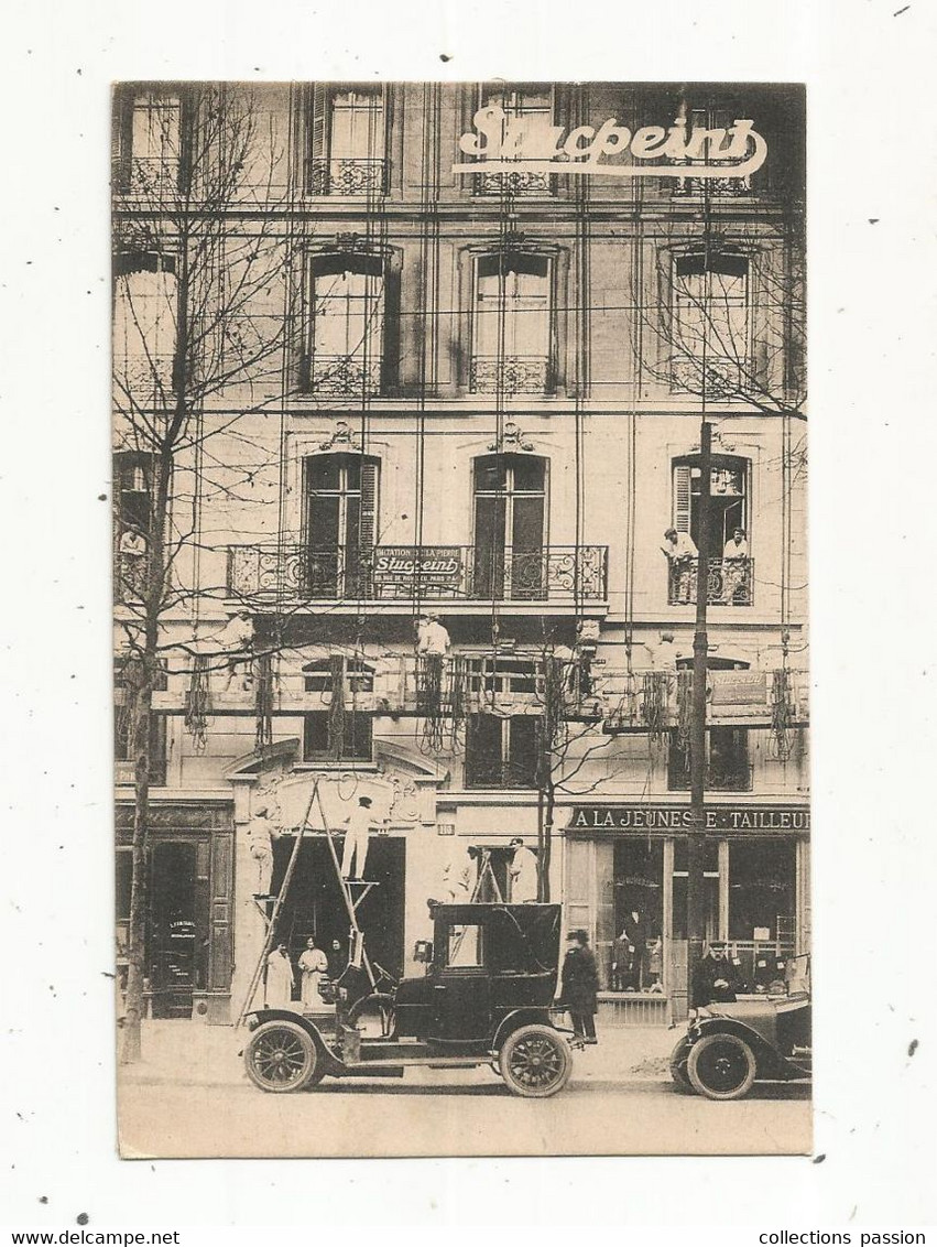 Cp , Automobile, Publicité : Ravalement De Façade En STUCPEINT , 110 Boulevard Haussmann , Paris ,vierge - Werbepostkarten