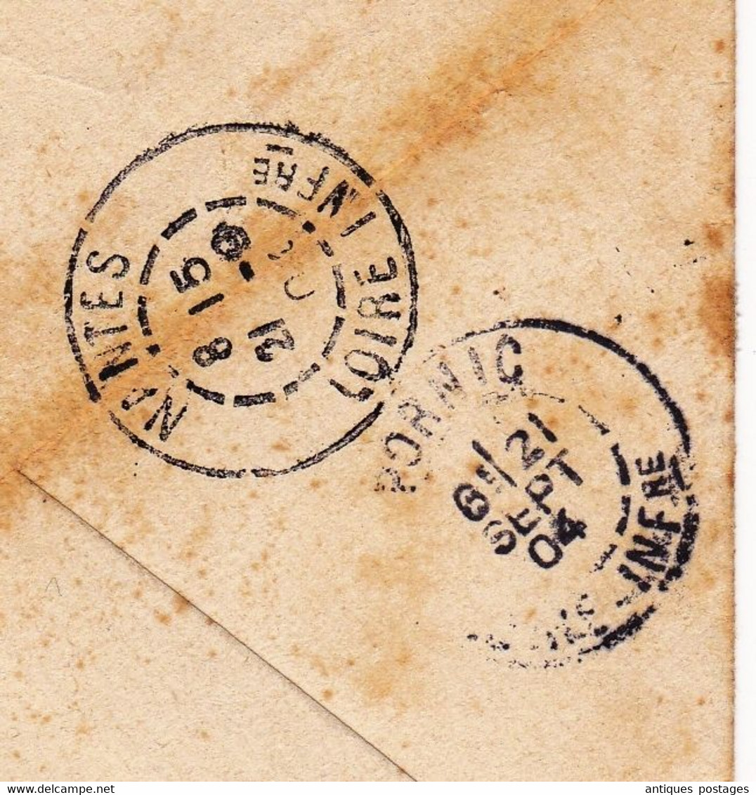 Lettre 1904 Semeuse 15c Niort Deux Sèvres Pour Pornic Loire Atlantique - 1903-60 Säerin, Untergrund Schraffiert