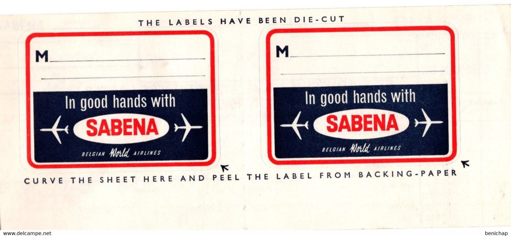 SABENA - Belgian World Airlines - Brussels - London - Brussels - 7 Mai 1973 + 2 Labels Sabena Valises. - Europa