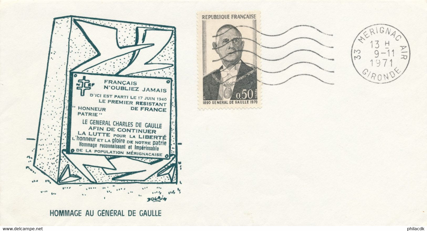 BEAU LOT FDC CARTES ENVELOPPES BLOCS TIMBRES DENTELES NON DENTELES GENERAL CHARLES DE GAULLE