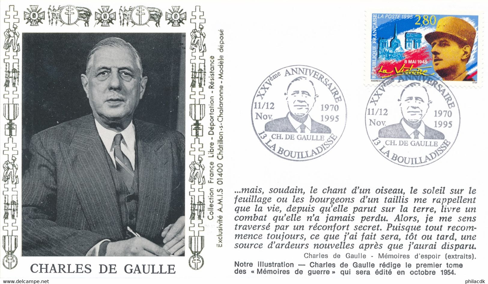 BEAU LOT FDC CARTES ENVELOPPES BLOCS TIMBRES DENTELES NON DENTELES GENERAL CHARLES DE GAULLE