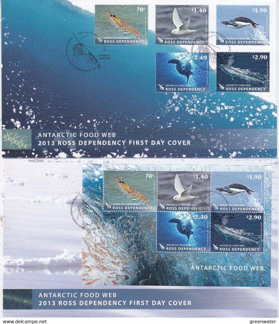 Ross Dependency 2013 Antarctic Food Web 5v + M/s 2 FDC (F8679) - FDC