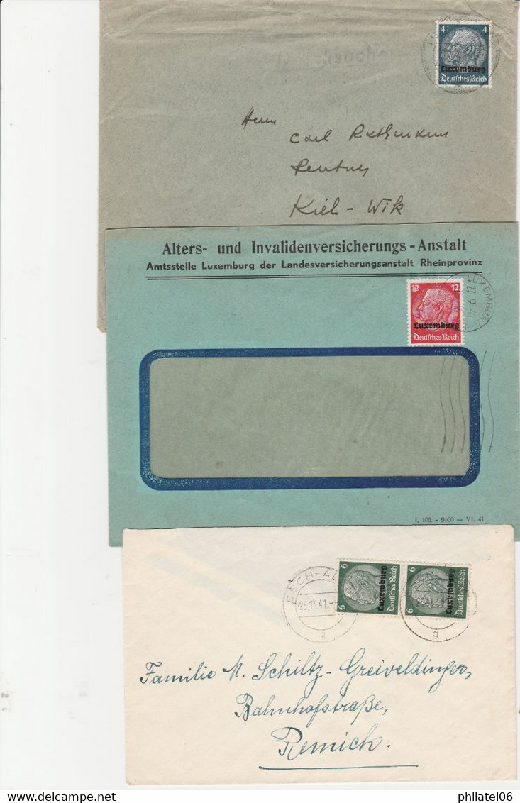 LUXEMBOURG  OCCUPATION ALLEMANDE  WW2 6 LETTRES - 1940-1944 Occupation Allemande