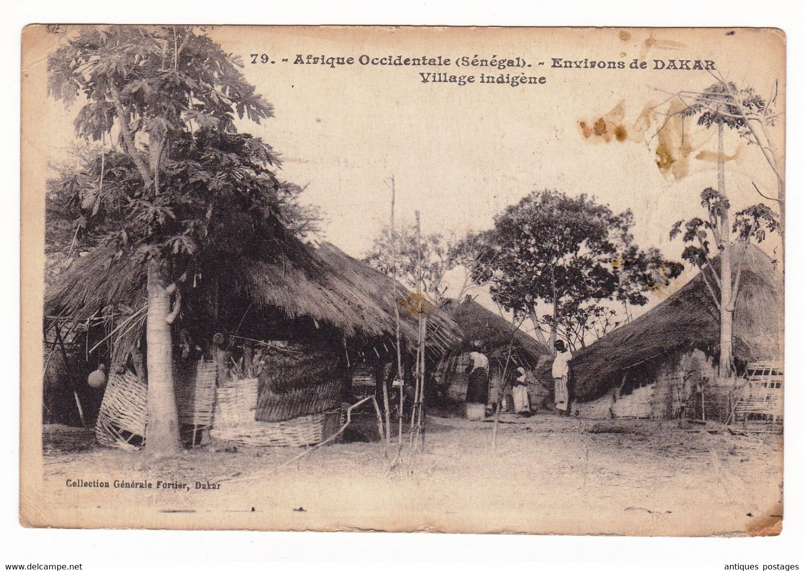 Carte Postale Sénégal Dakar Village Indigène Belgique - Storia Postale