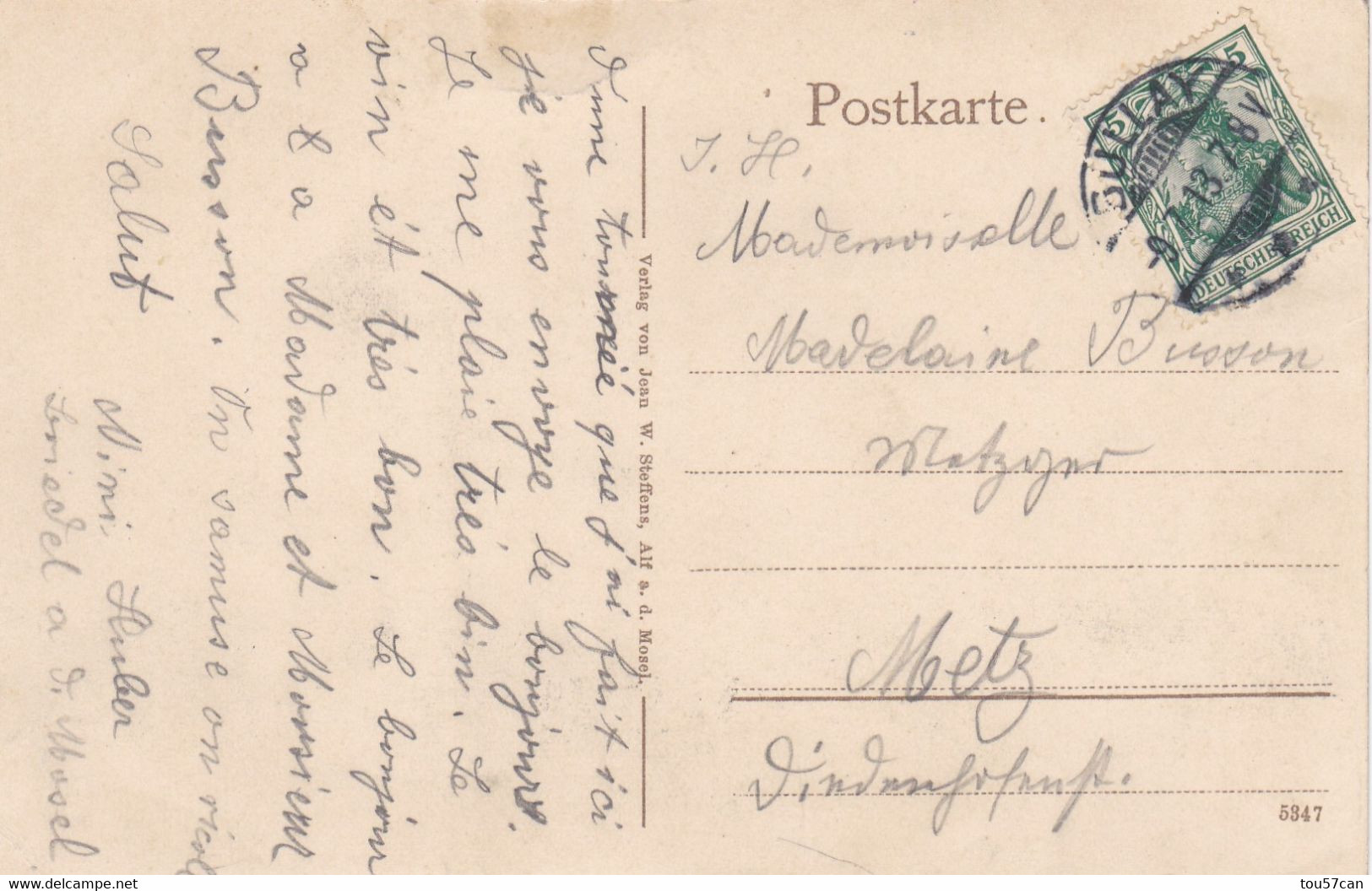 ALF A.d. MOSEL - RHEINLAND-PFALZ - DEUTSCHLAND - ANSICHTKARTE 1913. - Alf-Bullay