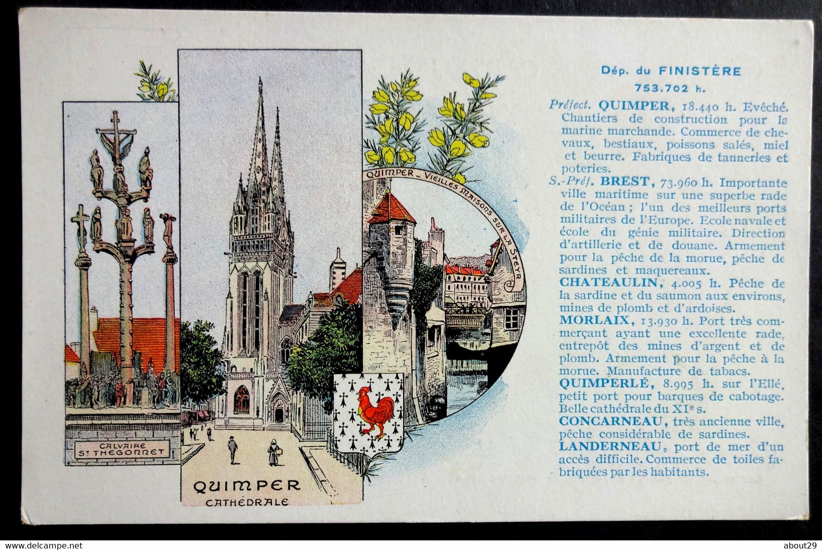 CPA 29 QUIMPER Et Description Du Finistère - Publicité Pastilles Valda - Réf U 70 - Quimper