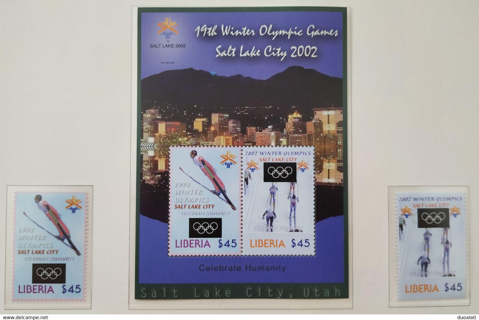 Liberia 2002 Olympic Winter Games Salt Lake City Ski Jump Cross Country Skiing MNH Set & S/S - Winter 2002: Salt Lake City