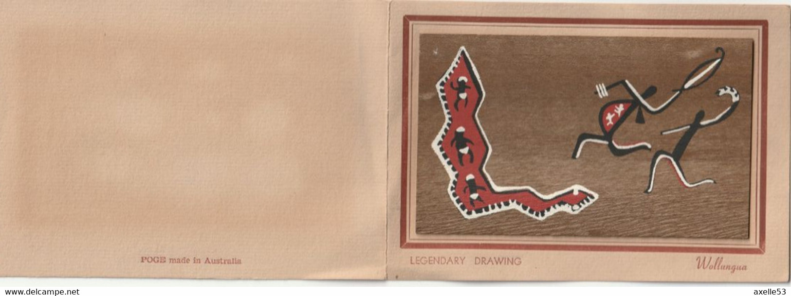 Australie (5535) Legendary Drawing- Wollungua - Greeting Card (double) On Balsa - Unclassified