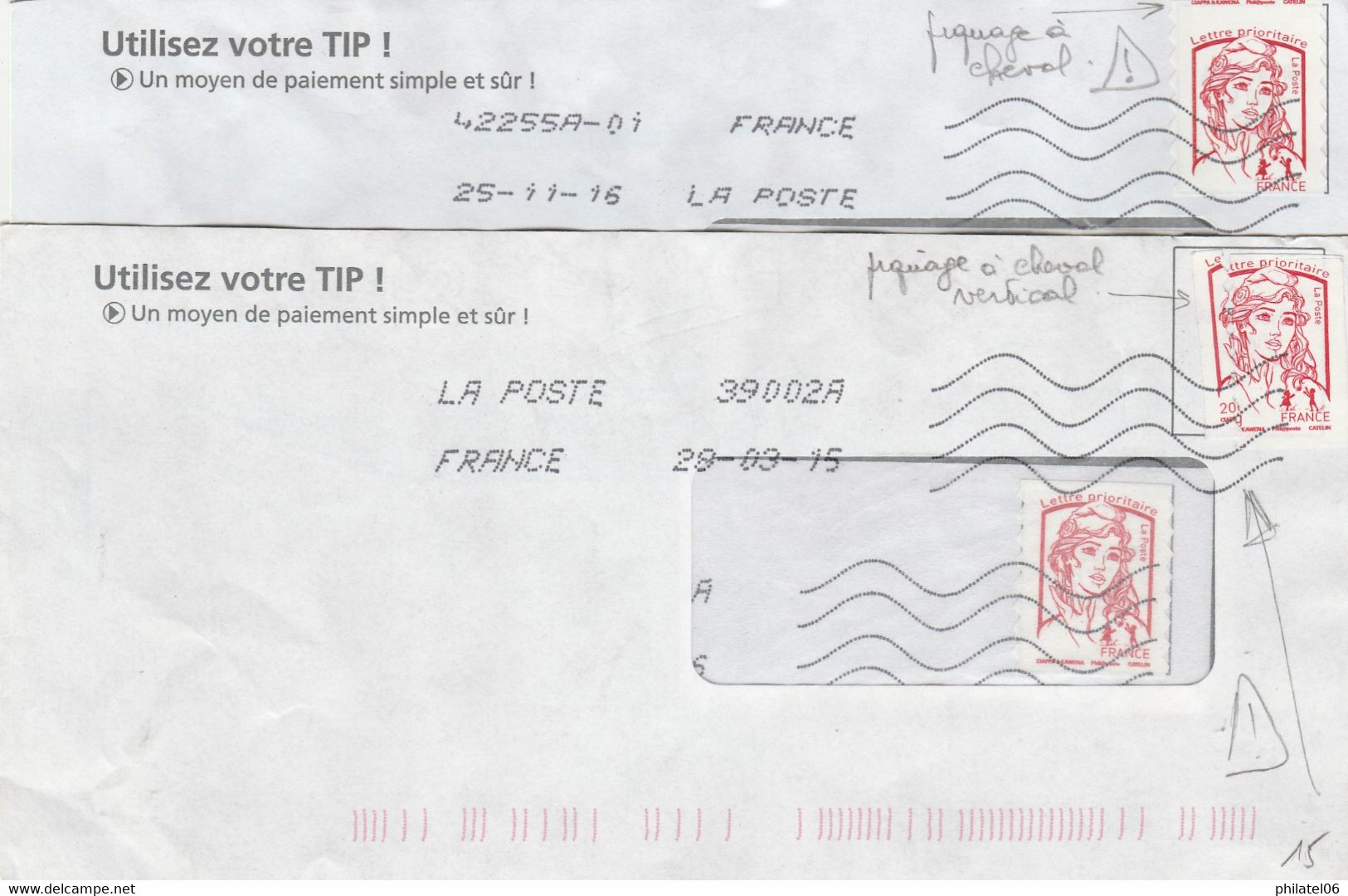 FRANCE  VARIETES DE PIQUAGE SUR COURRIER COMMERCIAL  SPECTACULAIRE - Storia Postale