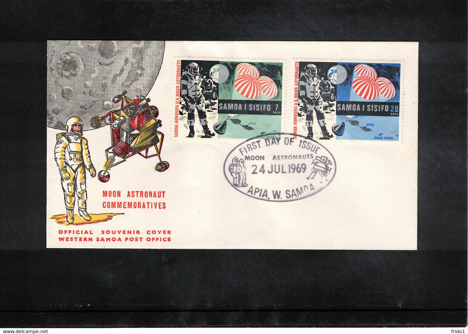 Samoa And Sisifo 1969 Space / Raumfahrt  First Man On The Moon Interesting Cover - Océanie