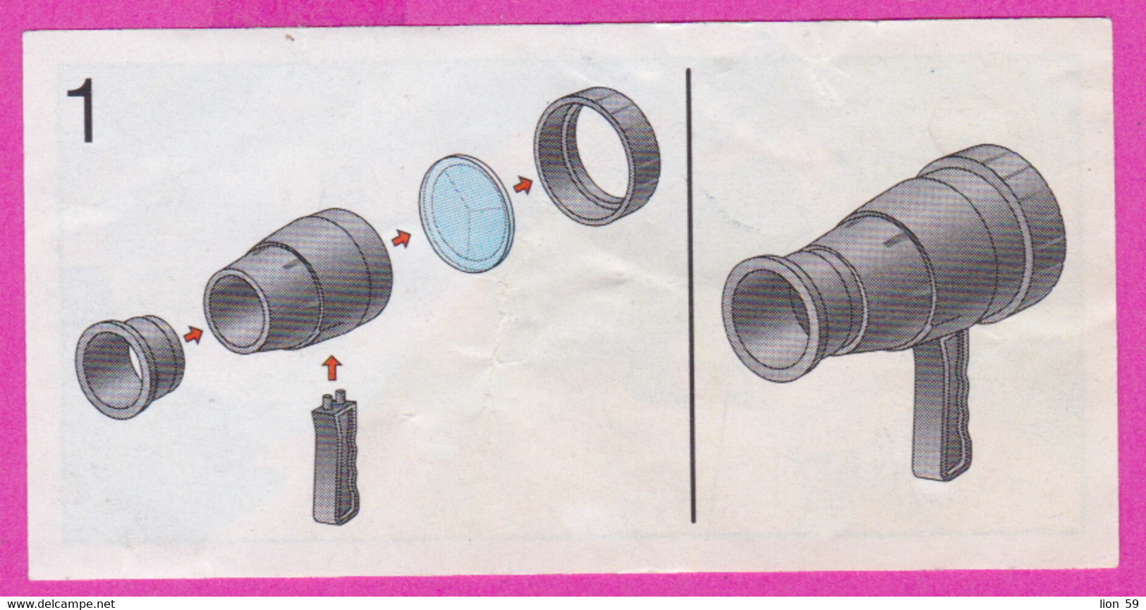 264419 /  Instruction Kinder Surprise - # 1 Binoculars Boy Lighthouse ,  6.8  X 3.5 Cm. - Istruzioni