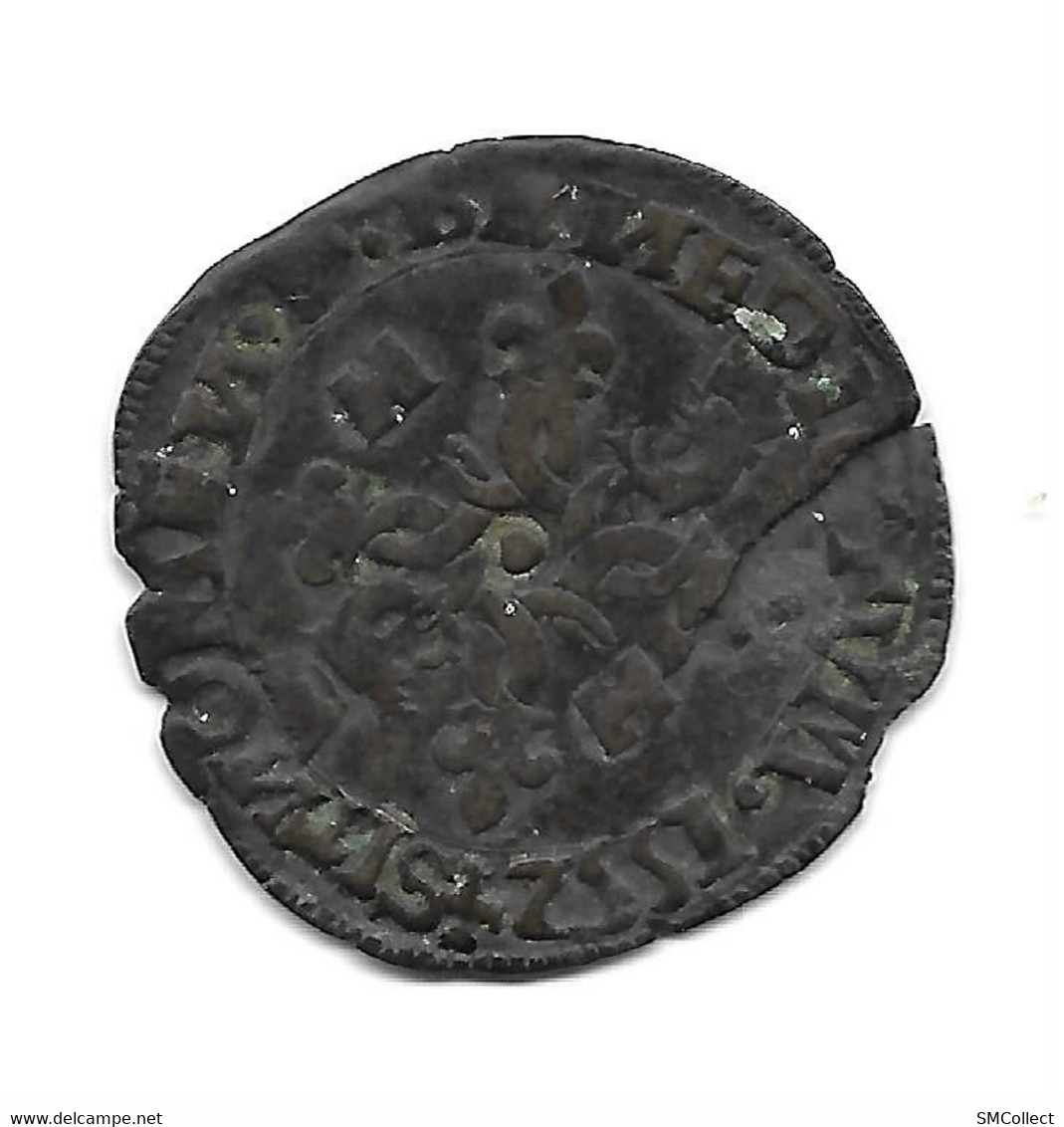 Douzain Du Dauphiné. Henri II, 1552. Fine Monnaie Fendue En Billon 2.2 Grammes, Superbe Patine (497) - 1547-1559 Henry II