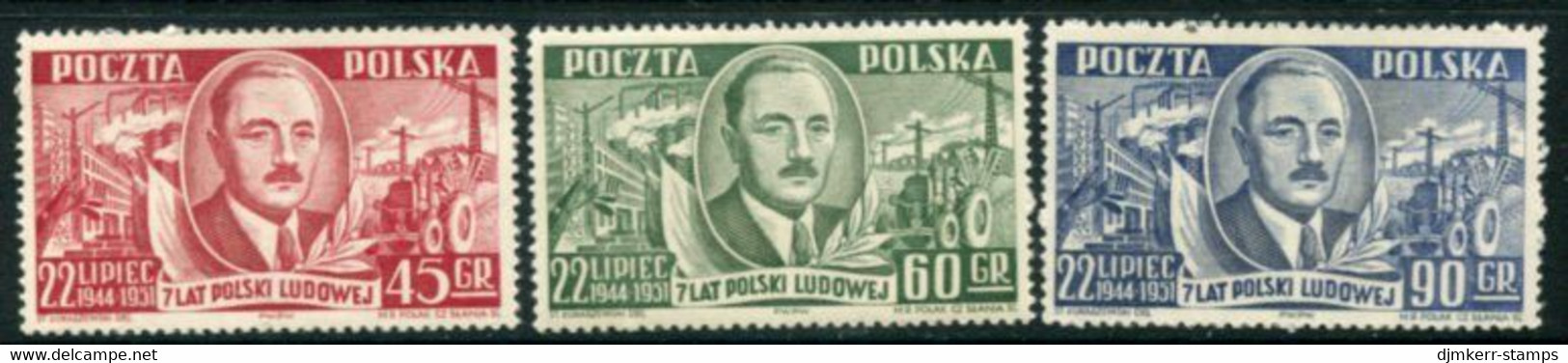 POLAND 1951 July Manifesto LHM / *.  Michel 702-04 - Unused Stamps