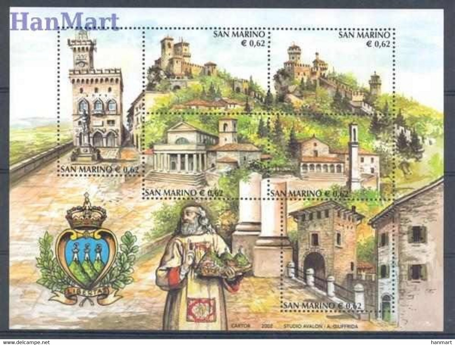 San Marino 2002 Mi Block 31 MNH  (ZE2 SMRbl31) - Castles