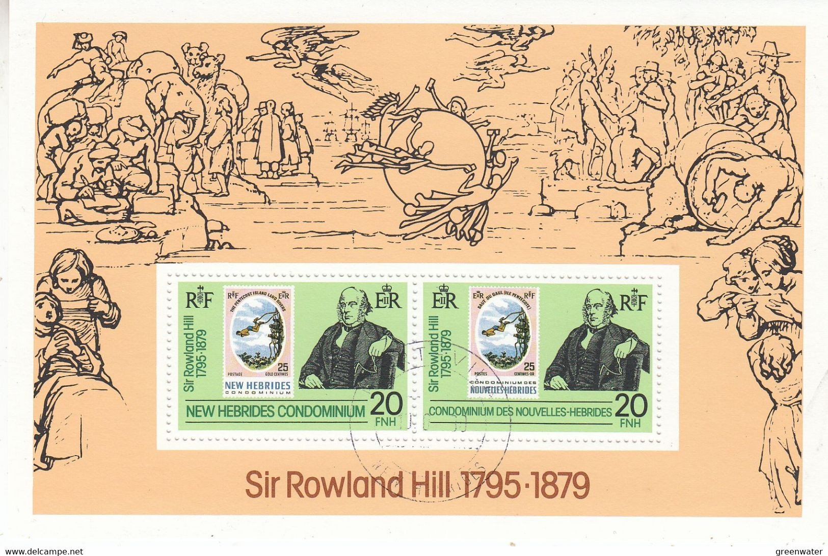 New Hebrides 1979 Rowland Hill M/s Used (53169A) - Blocs-feuillets