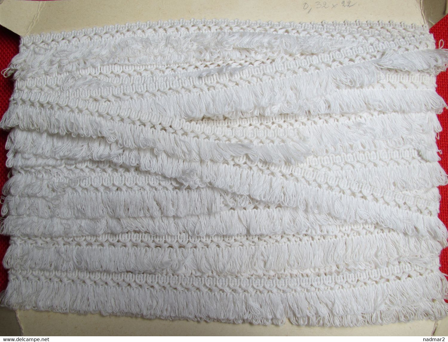 Dentelle Bordure à Franges Coton Blanc Environ 14 M Largeur 2 Cm N°11 Galon Bordure Couture Mercerie - Spitzen Und Stoffe