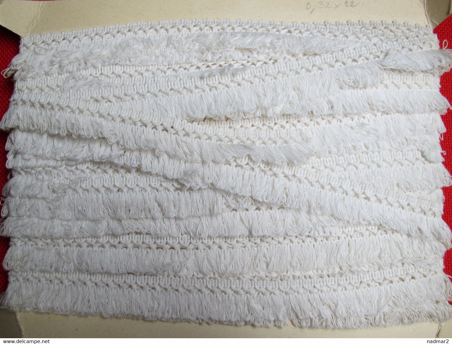 Dentelle Bordure à Franges Coton Blanc Environ 14 M Largeur 2 Cm N°11 Galon Bordure Couture Mercerie - Dentelles Et Tissus