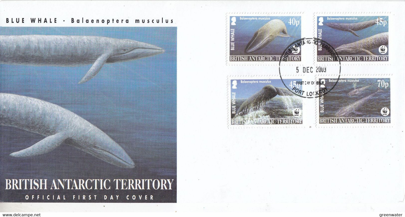 British Antarctic Territory (BAT) 2003 Blue Whale 4v FDC (F8702) - FDC