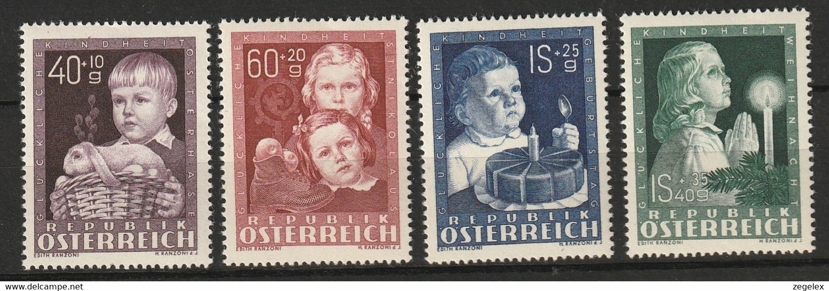 Österreich, Austria  1949 Kinderfürsorge Mi. 929-932 Complete Set MLH * - Unused Stamps